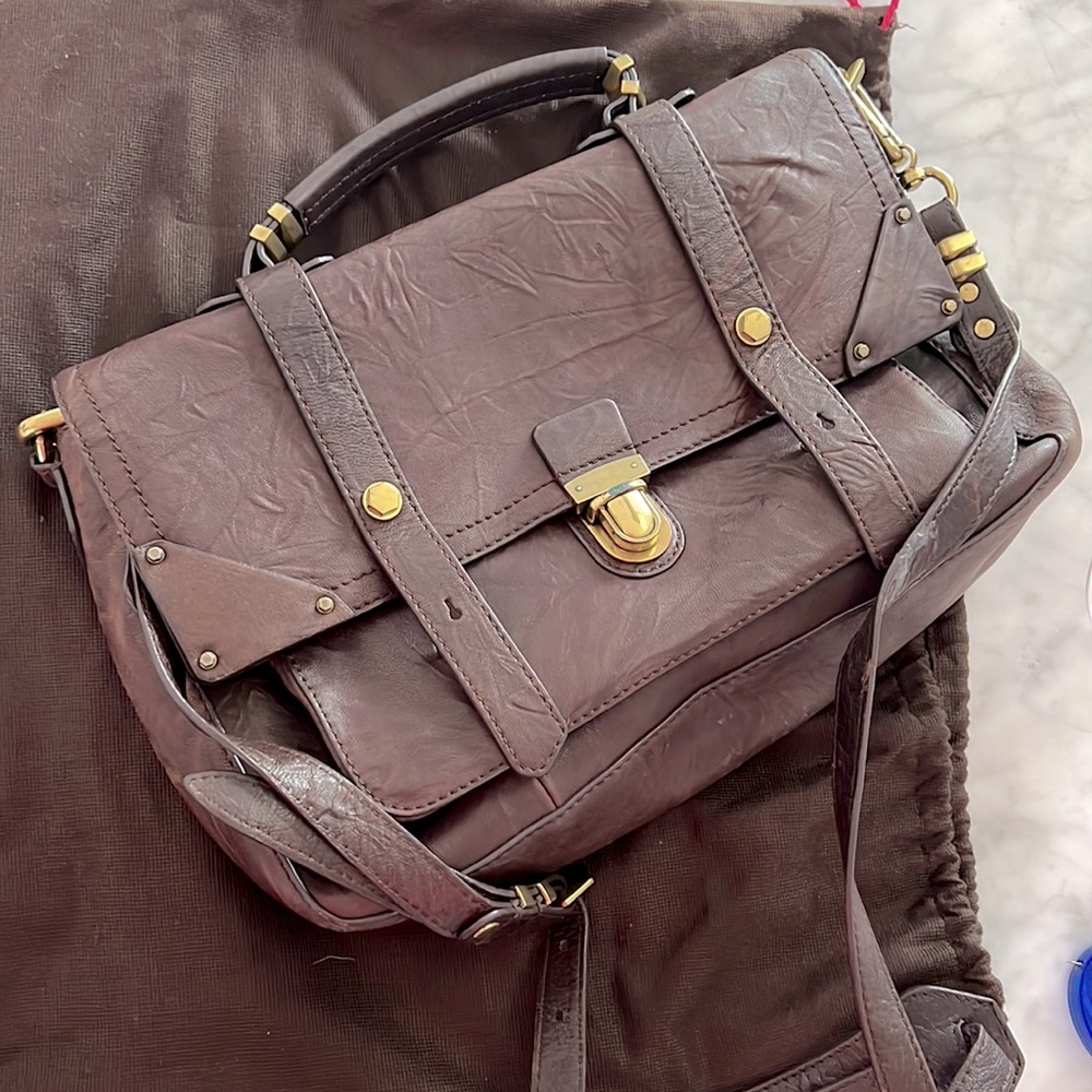 OrYANY leather satchel/briefcase/computer bag in brown color